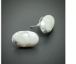 R. M. ékszer Fülbevaló ovál howlit 10x16mm (088507)