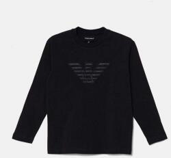 Giorgio Armani gyerek pamut hosszú ujjú felső fekete, nyomott mintás, 6D4TJC 3J5VZ - fekete 128