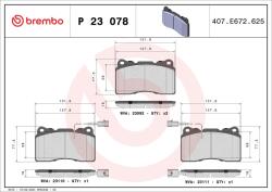 BREMBO fékbetétkészlet, tárcsafék BREMBO P 23 078X (P 23 078X)