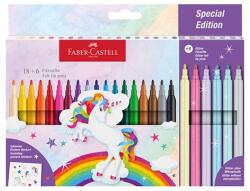 Faber-Castell Unikornis 18+6 db filctoll készlet matricával FC554221 (FC554221)