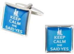 EVA´S Mandzsetta gombok esküvöi völegénynek Keep Calm (CSS232)