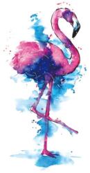  Egyszeri használatú színes felragasztható tetoválás, flamingó, flamingo (MET049)