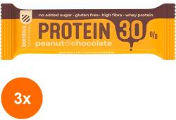 bombus Set 3 x Baton Proteic cu Arahide si Ciocolata, 30% Proteine, 50g Bombus