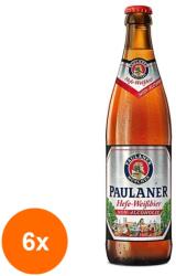 Paulaner Set 6 x Bere Hefe Weiss Paulaner, fara Alcool, 0.5 l