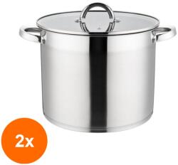 Grunberg Set 2 x Oala din Inox cu Capac din Sticla, 22 cm, 7 l, Grunberg (GUJ-2xGR7322)