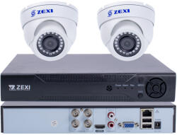  ZEXI 2 KAMERÁS 2MP 2.8mm FULL HD AHD KÜLTÉRI / BELTÉR , FEHÉR / FEKETE DOME KAMERA SZETT, 20M INFRÁVAL