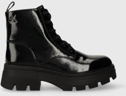 Calvin Klein Jeans bakancs CHUNKY COMBAT LACEUP BOOT WN fekete, női, lapos talpú, YW0YW01265 - fekete Női 39