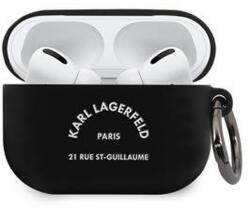 Karl Lagerfeld KLACAPSILRSGBK Karl Lagerfeld Husă Rue St Guillaume pentru Airpods Pro Black