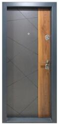 NOVO DOORS Usa metalica de apartament cu izolatie si vizor Novo Doors First Class NDS05, Deschidere Stanga Dreapta, Dimensiune 200X88 cm, Tabla 1.2 mm, Kit complet, Gri antracit cu insertie Stejar (NDS05)