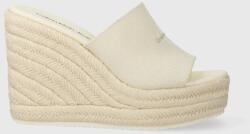 Calvin Klein Jeans papucs SLIDE WEDGE ROPE SANDAL ML BTW bézs, női, éksarkú - bézs Női 40