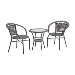 Ramely Set ratan de gradina 1+2, maro, LASAN