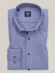 Willsoor Férfi sötétkék kockás slim fit ing gombos gallérral 16234