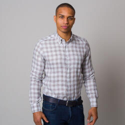 Willsoor Férfi Slim Fit ing kék és barna mintával 12536