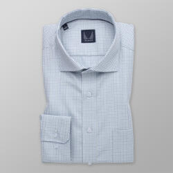 Willsoor Férfi Slim Fit világoskék ing kéttónusú kockás mintával14798