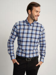 Willsoor Férfi világoskék kockás slim fit ing gyapjúval 15766