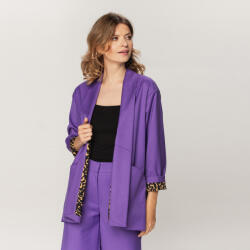 Willsoor Női lila oversized blézer leopárd mintás belsővel 15321