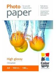COLORWAY Fotópapír, magasfényű (high glossy), 180 g/m2, A4, 100 lap (PG180100A4) - majorsoft