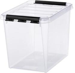 SMARTSTORE Műanyag tárolódoboz, 14 liter, fekete fogantyúkkal, SMARTSTORE "Classic 11", átlátszó (CSDSMART31) - primatinta