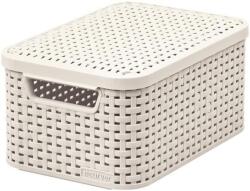 Keter Rattan hatású kosár tetővel, 6l, törtfehér, CURVER "Style S (CSCR7BT) - primatinta