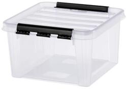 SMARTSTORE Műanyag tárolódoboz, 8 liter, fekete fogantyúkkal, SMARTSTORE "Classic 12", átlátszó (CSDSMART32) - primatinta