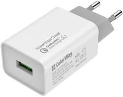 ColorWay Ac Tolto 1xusb Huawei Super Charge/quick Charge 3.0, 4.0a, 20w, Feher (cw-chs014q-wt)