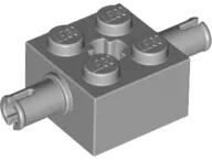 LEGO® 30000c86 - LEGO világos szürke kocka 2 x 2 méretű két pin csatlakozóval és tengely foglalattal (30000c86)