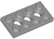 LEGO® 3709bc86 - LEGO világosszürke technic lap 2 x 4 méretű 3 lyukkal (3709bc86)