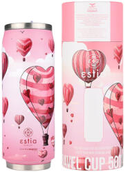 Estia Home Art Travel Cup Save the Aegean Reciclabil Sticlă Termos Oțel Inoxidabil / Plastic Fără BPA 500ml Love Ascend cu Pai 01-22846 (01-22846)