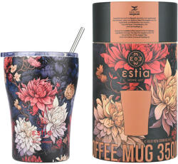 Estia Home Art Coffee Mug Save The Aegean Reciclabil Pahar Termos Oțel inoxidabil Fără BPA 350ml Midnight blossom cu Pai 01-22945 (01-22945)