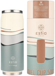 Estia Home Art Travel Cup Save the Aegean Sticlă Termos Reciclabilă din Oțel Inoxidabil / Plastic Fără BPA 500ml Ecozen Horizon cu Pai 01-22785 (01-22785)