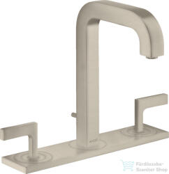 Hansgrohe AXOR CITTERIO 3 üléses mosdó csaptelep dekorlappal, automata leeresztővel, szálcsiszolt nikkel 39136820 (39136820)