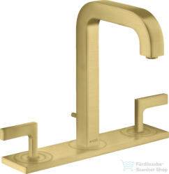 Hansgrohe AXOR CITTERIO 3 üléses mosdó csaptelep dekorlappal, automata leeresztővel, szálcsiszolt sárgaréz hatású 39136950 (39136950)