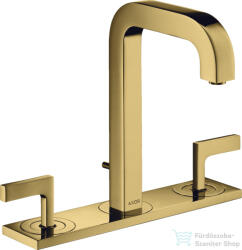 Hansgrohe AXOR CITTERIO 3 üléses mosdó csaptelep dekorlappal, automata leeresztővel, polírozott arany hatású 39136990 (39136990)