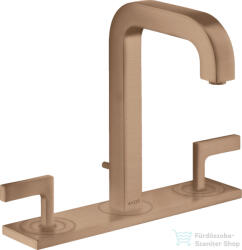 Hansgrohe AXOR CITTERIO 3 üléses mosdó csaptelep dekorlappal, automata leeresztővel, szálcsiszolt vörös arany hatású 39136310 (39136310)