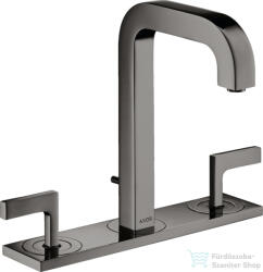 Hansgrohe AXOR CITTERIO 3 üléses mosdó csaptelep dekorlappal, automata leeresztővel, polírozott fekete króm 39136330 (39136330)