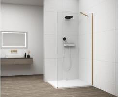 POLYSAN Sapho ESCA Gold matt Fix zuhanyfal, fali profillal, sarok merevítővel, transzparent üveg, 700mm (ES1070-04)