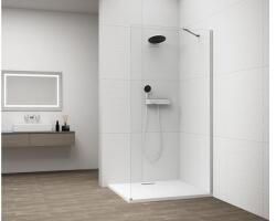 POLYSAN Sapho ESCA CHROME fix zuhanyfal, fali profillal, sarok merevítővel, transzparent üveg, 900mm (ES1090-01)