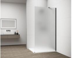 POLYSAN Sapho ESCA BLACK Matt fix zuhanyfal, fali profillal, sarok merevítővel, matt üveg, 800mm (ES1180-02)