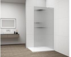 POLYSAN Sapho ESCA White Matt fix zuhanyfal, fali profillal, sarok merevítővel, mintás üveg, 1400mm (ES1314-03)