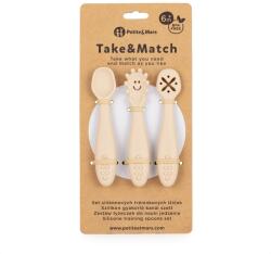 Petite&Mars TAKE&MATCH Szilikon gyakorló kanál szett, 3db, homok