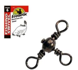 Frenetic Háromágú forgó, Frenetic Barrel Cross-Line Swivel, 10db/ csomag, 6, Fekete (03 9000406)
