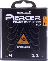 Anaconda Piercer Power Carp B-988 TGX szakállnélküli pontyozó horog / méret 4 / 11db (2400604)