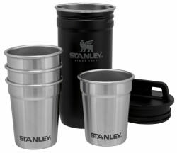 STANLEY Set 4 pahare shot cu pahar pentru transport cu inchidere, Stanley, Matte Black Pebble ST10-01705-036