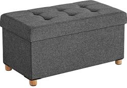 SongmicsHome Taburet cu spațiu de depozitare cu picioare OTO, 76x38x40cm, antracit