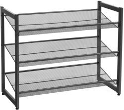 SongmicsHome Raft stivuibil pentru încălțăminte IDA, 3 polițe, 74x31x63cm, negru Pantofar