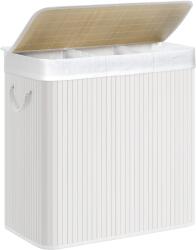 SongmicsHome Coș de rufe de bambus DORA, 150L, alb