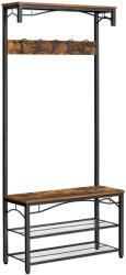 Vasagle Cuier de hol HENRY cu spațiu pentru pantofi, 80x30x178, 5cm, maro/negru