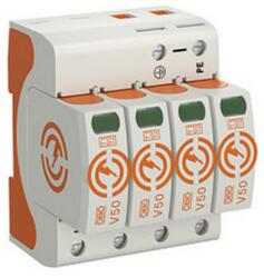 Obo Túlfeszültség-levezető kombi 4P T1+T2 TNC TN-S TN-C-S TN 230V/AC 350V/DC V50-B+C 4