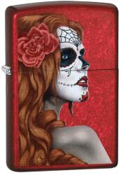 Zippo Brichetă Zippo 28830 Day of Dead Girl Rose Candy Apple Red (28830)