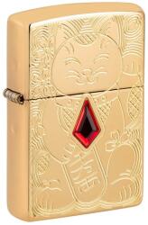 Zippo Brichetă Zippo 49802 Armor Lucky Cat with Red Jewel (49802) Bricheta